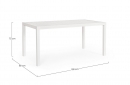  Τραπέζι Αλουμινίου Hilde White 1.50x0.80m 