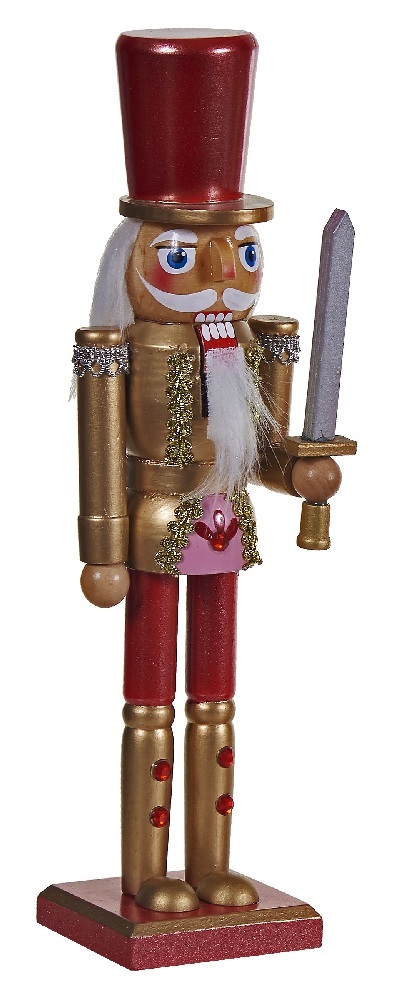  Χριστουγεννιάτικος Καρυοθραύστης Ξύλινος "Μεταλλιζέ" χρυσό-κόκκινο-ρόζ 150εκ από την εταιρία Epilegin. 