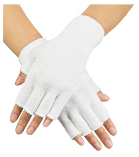  Αποκριάτικα γάντια "Fingerless" λευκά από την εταιρία Epilegin. 