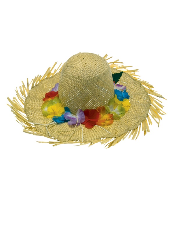  Αποκριάτικο καπέλο ψάθινο με λουλούδια από την εταιρία Epilegin. 