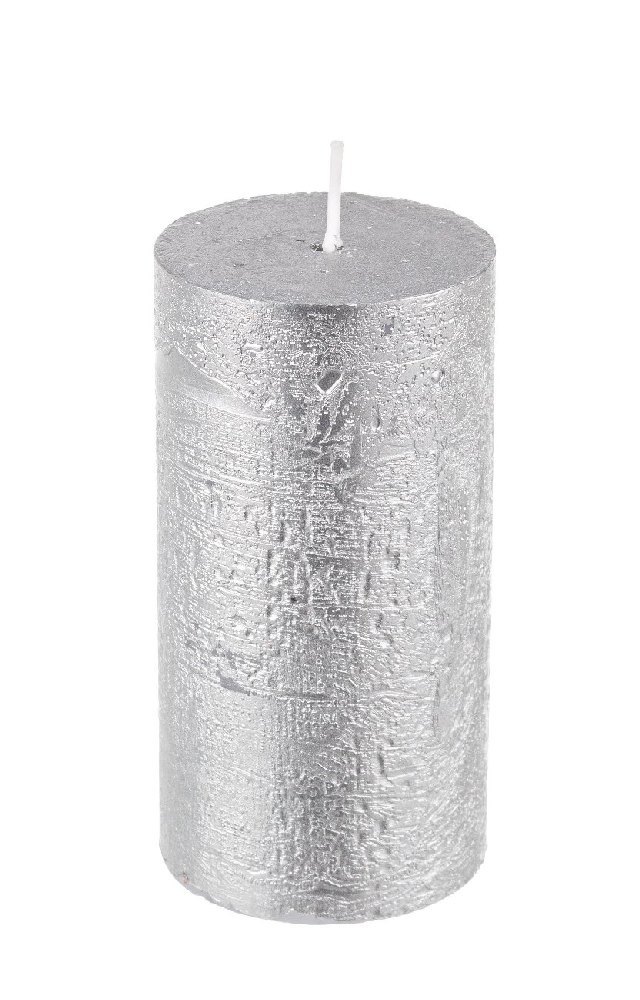  Χριστουγεννιάτικο κερί "Κολωνάτο" Bright Silver 5.8X12cm από την εταιρία Epilegin. 