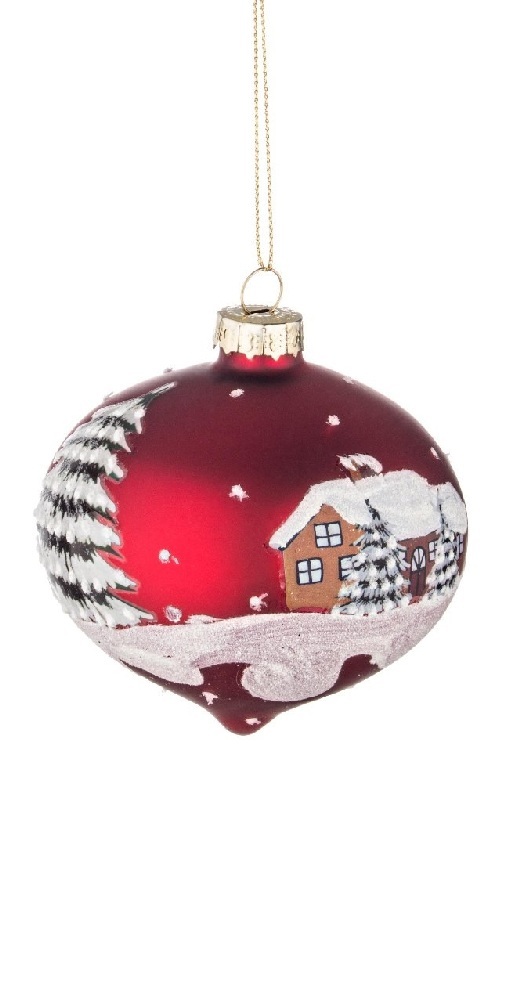  Χριστουγεννιάτικη γυάλινη μπάλα "Painted" κόκκινη 10εκ από την εταιρία Epilegin. 