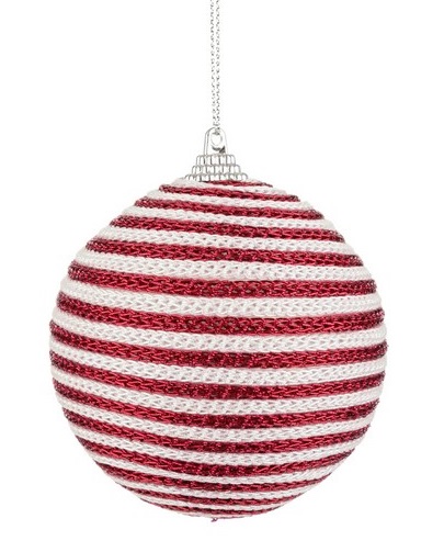  Χριστουγεννιάτικη πλαστική μπάλα κόκκινη άσπρη 8εκ από την εταιρία Epilegin. 
