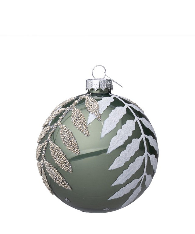  Χριστουγεννιάτικη μπάλα γυάλινη "Vischio Leave" 8εκ από την εταιρία Epilegin. 