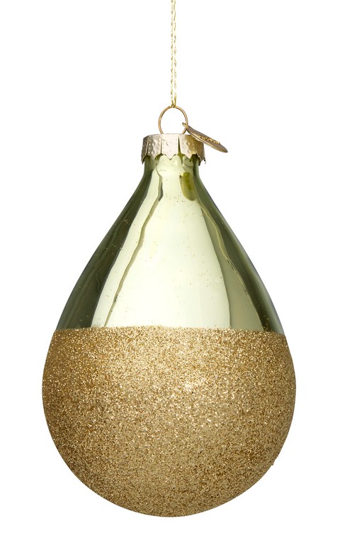  Χριστουγεννιάτικη μπάλα γυάλινη "Halfway Green-Gold" 8εκ από την εταιρία Epilegin. 