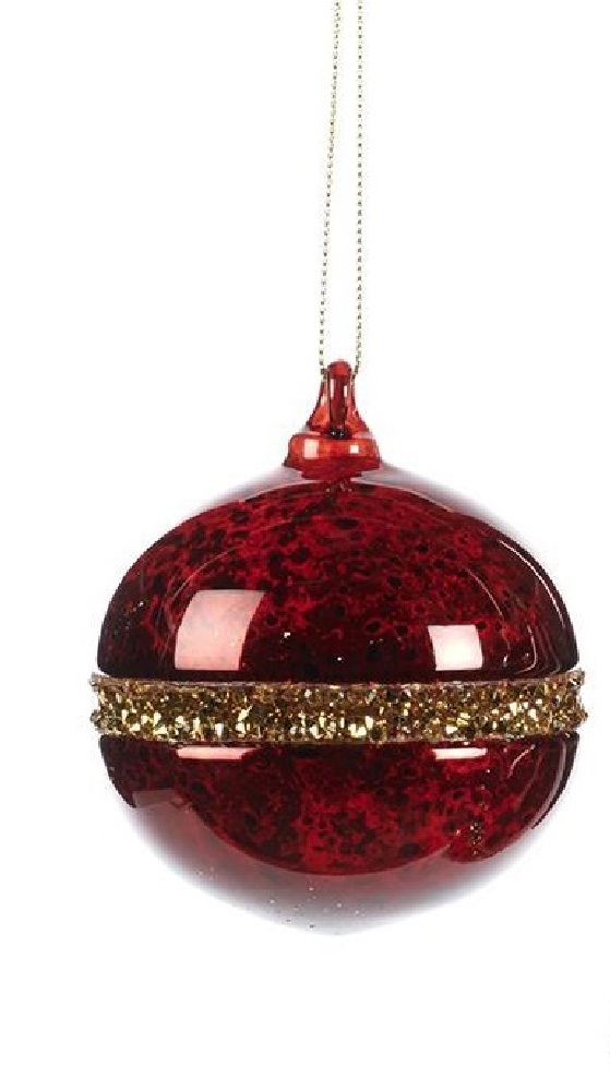  Χριστουγεννιάτικη γυάλινη μπάλα κόκκινο-χρυσό 8εκ από την εταιρία Epilegin. 