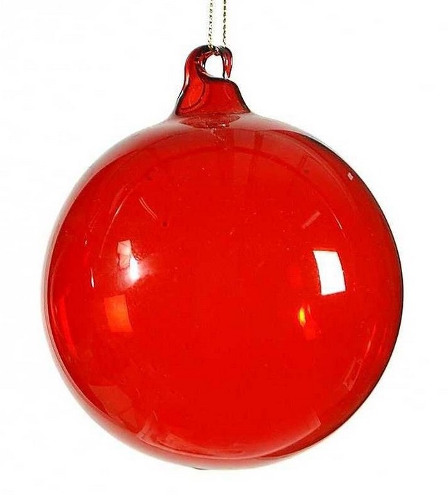  Χριστουγεννιάτικη γυάλινη μπάλα κόκκινη 8εκ από την εταιρία Epilegin. 