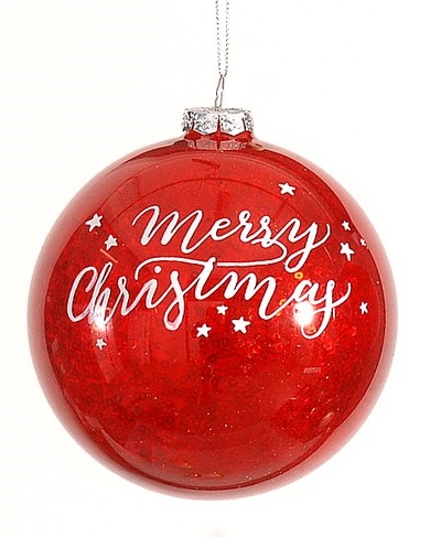  Χριστουγεννιάτικη γυάλινη μπάλα merry xmas κόκκινο άσπρο 8εκ από την εταιρία Epilegin. 