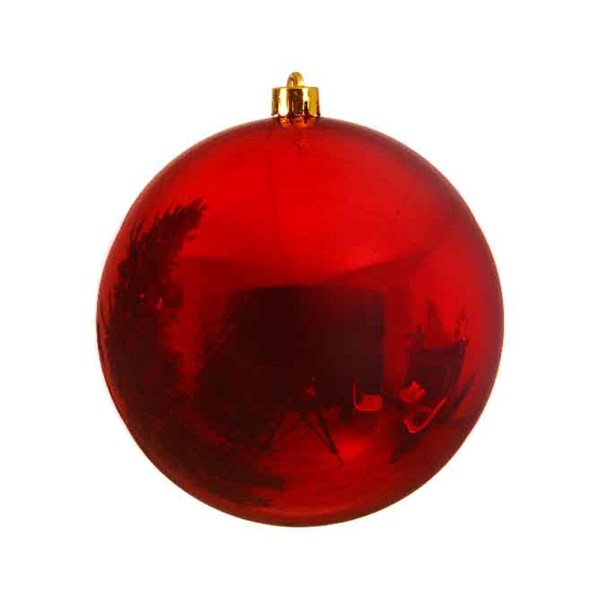  Χριστουγεννιάτικη πλαστική μπάλα κόκκινη γυαλιστερή 25εκ  από την εταιρία Epilegin. 