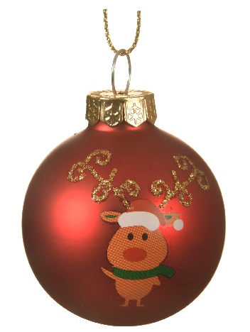  Χριστουγεννιάτικη γυάλινη μπάλα matt ελάφι κόκκινο χρώμα 4.5εκ από την εταιρία Epilegin. 