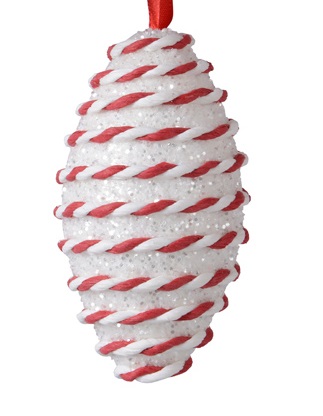  Χριστουγεννιάτικο αφρώδες κρεμαστό λευκό-κόκκινο 8x8εκ από την εταιρία Epilegin. 