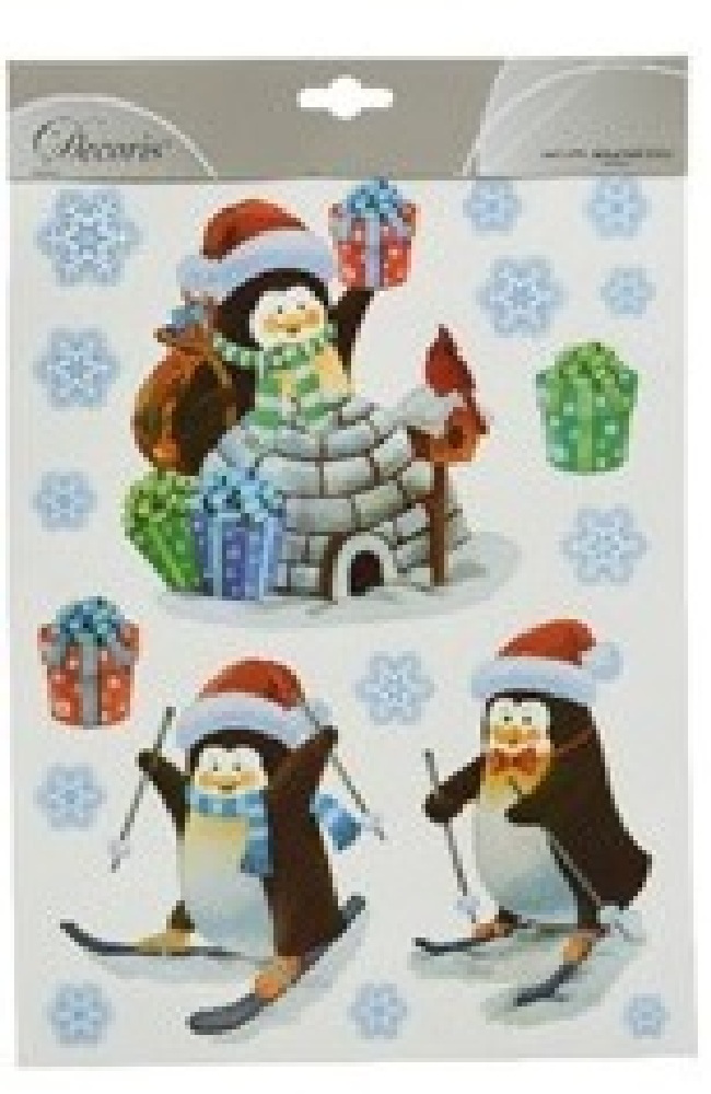  Χριστουγεννιάτικο διακοσμητικό αυτοκόλλητο με πιγκουίνους 23x30,5εκ από την εταιρία Epilegin. 