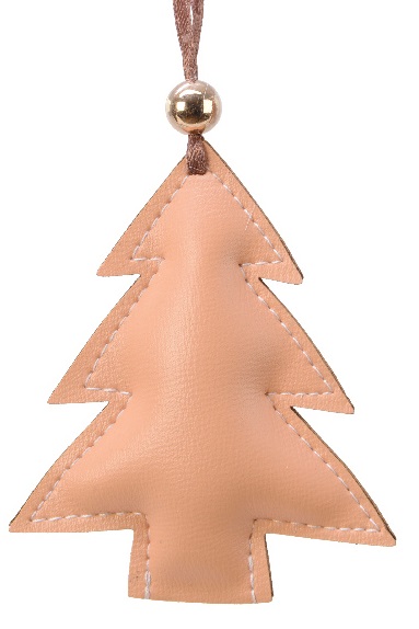 Χριστουγεννιάτικο  δεντράκι από συνθετικό δέρμα σομόν  χρώμα 12,5Χ15,5εκ από την εταιρία Epilegin. 