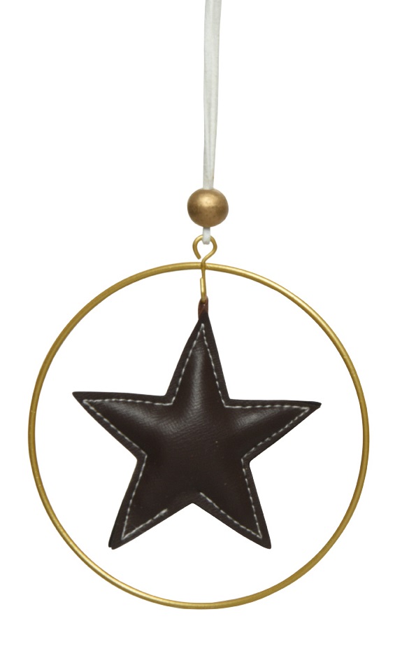  Χριστουγεννιάτικο αστέρι από συνθετικό δέρμα σοκολατί χρώμα 10Χ10εκ από την εταιρία Epilegin. 