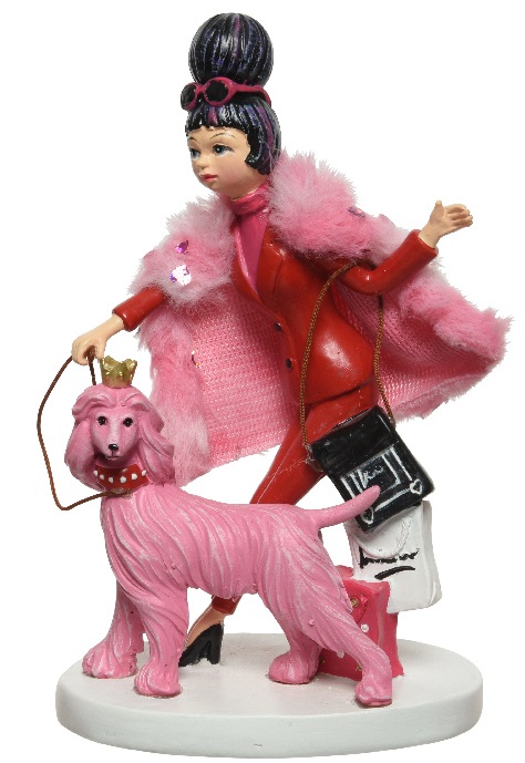  Χριστουγεννιάτκο polyresin διακοσμητικό κυρία με σκύλακι ροζ 16Χ8εκ από την εταιρία Epilegin. 