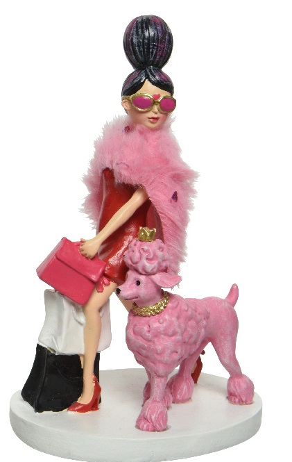  Χριστουγεννιάτικο polyresin διακοσμητικό κυρία με σκυλάκι ροζ 16Χ8Εεκ από την εταιρία Epilegin. 