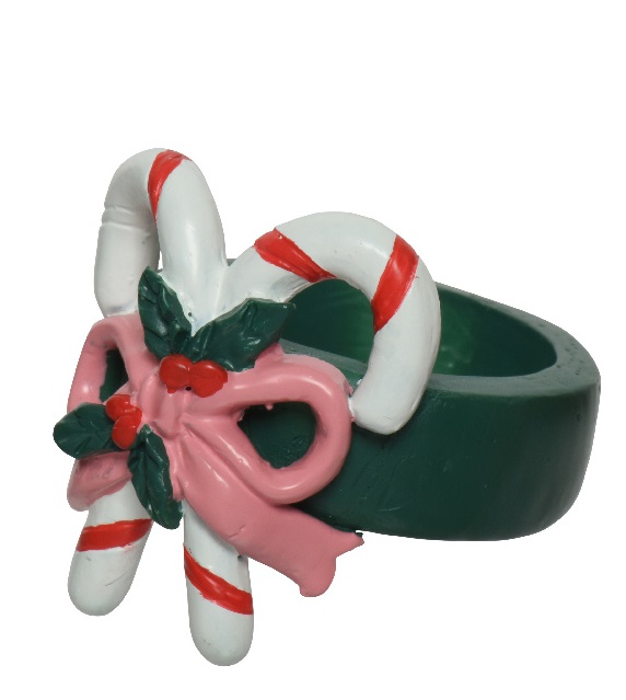  Χριστουγεννιάτικος polyresin κρίκος πετσέτας πράσινο κόκκινο ροζ 3Χ3,4εκ από την εταιρία Epilegin. 