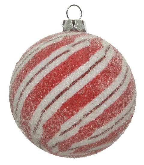  Χριστουγεννιάτικη πλαστική ζαχαρωτή μπάλα κόκκινο άσπρο 8εκ από την εταιρία Epilegin. 