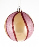  Χριστουγεννιάυικη μπάλα πλαστική "Candy Pink" κόκκινη 8εκ 