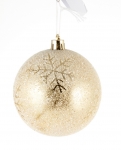  Χριστουγεννιάτικη πλαστική μπάλα "Snowflake" χρυσή 8εκ 