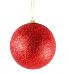  Χριστουγεννιάτικη μπάλα κόκκινη με γκλίτερ 20εκ 