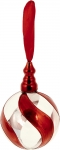  Γυάλινη χριστουγεννιάτικη μπάλα με κορδέλα "Lollipop" 8cm 