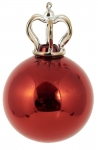  Γυάλινη χριστουγεννιάτικη "Μπάλα με κορώνα" Christmas Red 8cm 