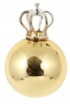  Γυάλινη χριστουγεννιάτικη "Μπάλα με κορώνα" Light Gold 8cm 