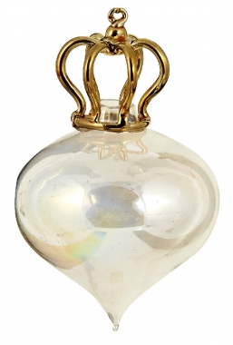 Γυάλινος χριστουγεννιάτικος Κώνος με κορώνα λευκός 8cm από την εταιρία Epilegin. Γυάλινος χριστουγεννιάτικος Κώνος με κορώνα λευκός 8cm από την εταιρία Epilegin.