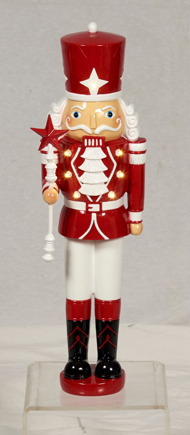  Χριστουγεννιάτικο Μολυβένιο Στρατιωτάκι polyresin Κόκκινο με Φώς 15Χ8.9Χ45εκ από την εταιρία Epilegin. 