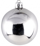  Χριστουγεννιάτικη πλαστική μπάλα Bright Silver 15cm 