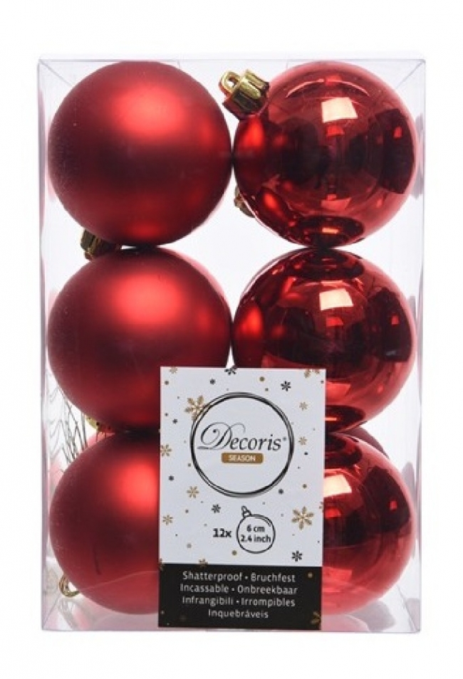  Set 6τμχ χριστουγεννιάτικες πλαστικές μπάλες Christmas Red 8cm από την εταιρία Epilegin. 