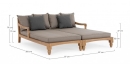  Daybed - Set  Teak "Bali" Natural 87x206x79cm 