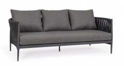 Καναπές 3 θέσεων Αλουμίνιο & Rope Jacinta Charcoal 231x83x87cm από την εταιρία Epilegin. Καναπές 3 θέσεων Αλουμίνιο & Rope Jacinta Charcoal 231x83x87cm από την εταιρία Epilegin.