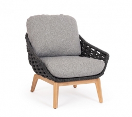 Πολυθρόνα Αλουμινίου με Teak Look & Rope Tamires Charcoal 78x88x71cm από την εταιρία Epilegin. Πολυθρόνα Αλουμινίου με Teak Look & Rope Tamires Charcoal 78x88x71cm από την εταιρία Epilegin.