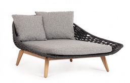 Daybed Αλουμινίου με Teak Look & Rope Tamires Charcoal 136x171x69cm από την εταιρία Epilegin. Daybed Αλουμινίου με Teak Look & Rope Tamires Charcoal 136x171x69cm από την εταιρία Epilegin.