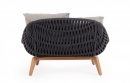  Daybed   Teak Look & Rope "Tamires" Charcoal 136x171x69cm 