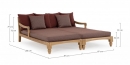  Daybed - Set  Teak "Bali" Wine 87x206x79cm 