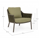   Lounge  & Rope "Everly" Olive 80x80x80cm 