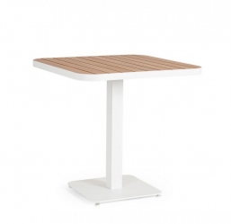 Τραπέζι Αλουμινίου Wood Effect Belmar Λευκό 75X75cm από την εταιρία Epilegin. Τραπέζι Αλουμινίου Wood Effect Belmar Λευκό 75X75cm από την εταιρία Epilegin.