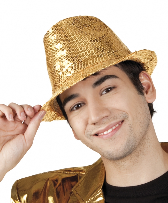  Αποκριάτικο καπέλο με πούλιες χρυσό από την εταιρία Epilegin. 
