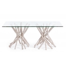  Γυάλινο τραπέζι Sahel με ξύλινη βάση  200x100x76 