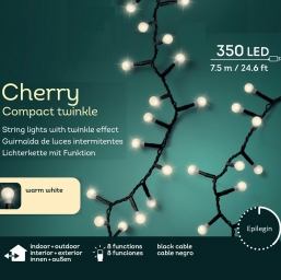 350 Led Cherry Balls Twinkle &   - Soft Warm 10.7m    Epilegin.