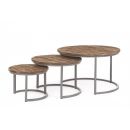  Μεταλλικό Σετ3τμχ Narvik Round Coffee Table Φ43x33|Φ58x40|Φ78x47cm 