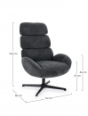  ��������� Lounge "Violante" Black Swivel 86x76cm 