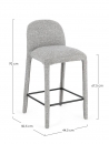  ������ Bar "Antara" Grey Kitchen Stool 50x44cm 