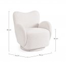  ��������� Lounge "Harper" White Swivel 76x78cm 