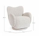  ��������� Lounge "Harper" L Grey Swivel 76x78cm 