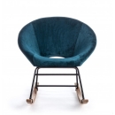  Καρέκλα κουνιστή Annika Peacock Blue 74x77x74cm 