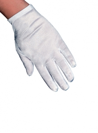 Αποκριάτικα γάντια παιδικά σατέν λευκά 21εκ